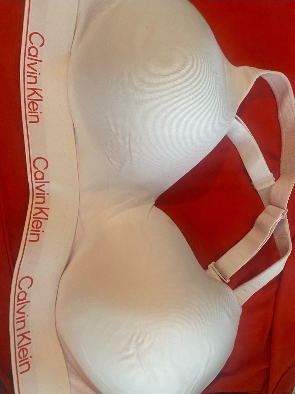 Calvin Klein White Wireless Comfort Bra with Branded Band
